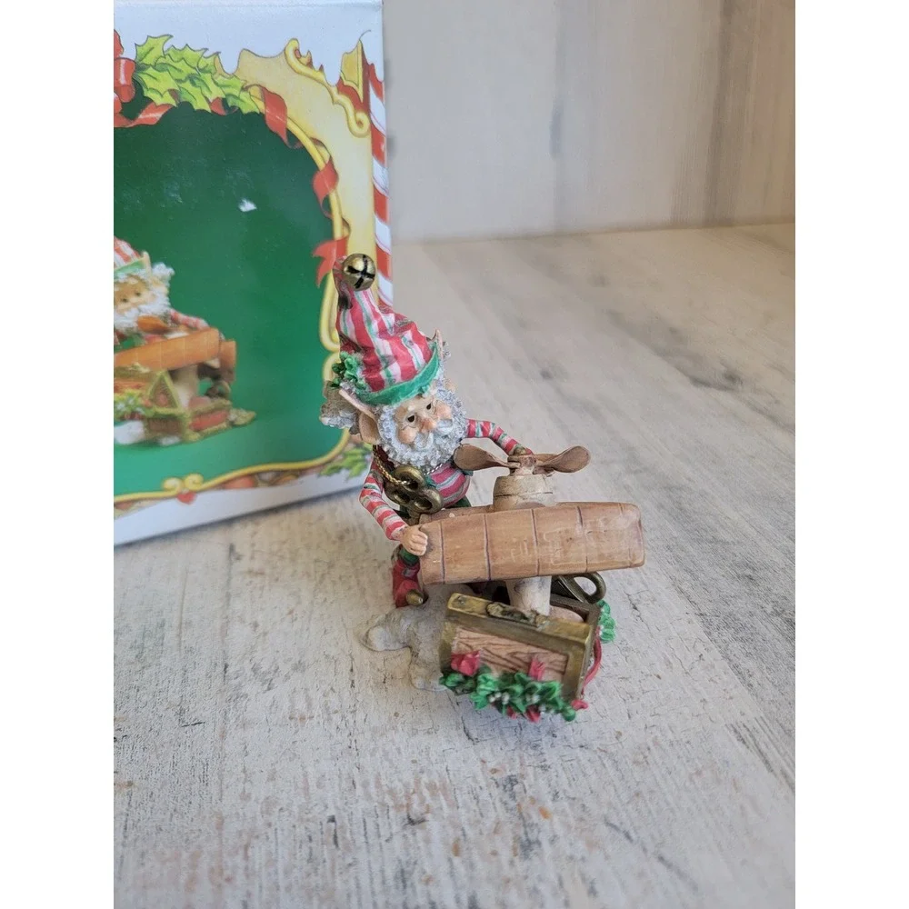 Enesco Mayor mistletoe elf airplane North Pole Village accessory vintage